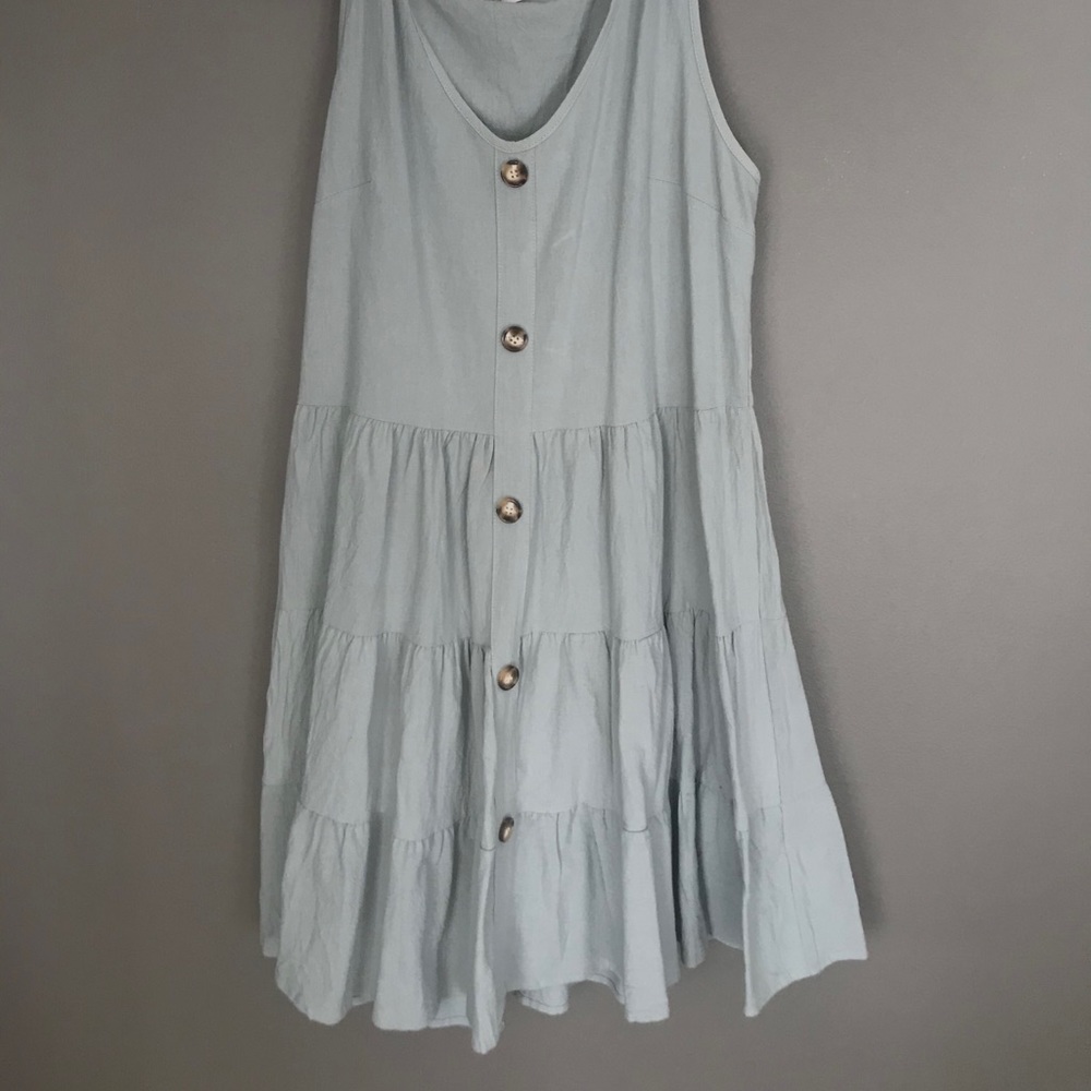 Sage green faux button down sundress